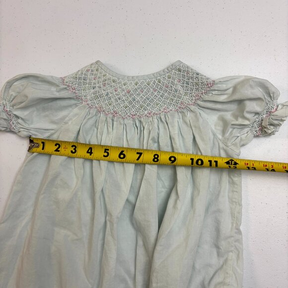 Strasburg Children’s Hand-Smocked Dress – Mint Green, Heirloom Classic, 2T - Picture 4 of 6